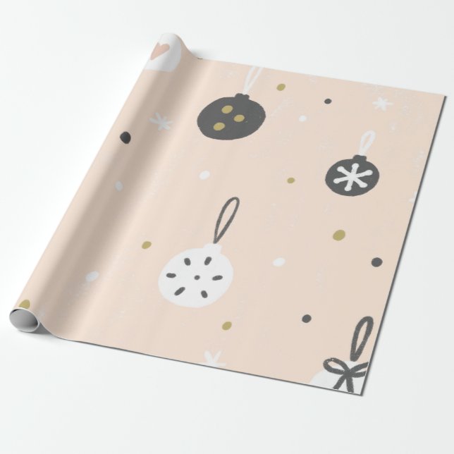 Christmas Boho Modern Vintage Wrapping Paper (Unrolled)