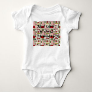 Christmas Boho Rectangles Baby Bodysuit