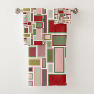 Christmas Boho Rectangles  Bath Towel Set