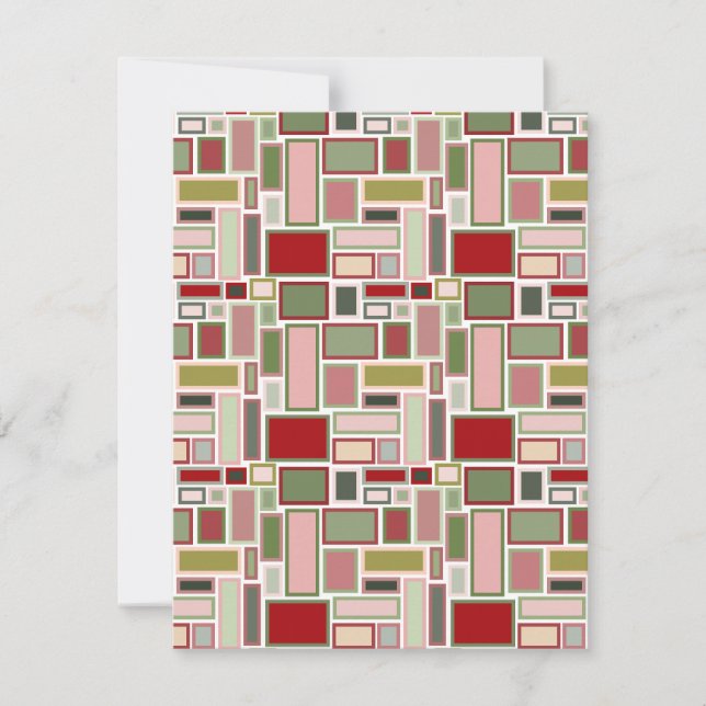 Christmas Boho Rectangles  Card (Front)