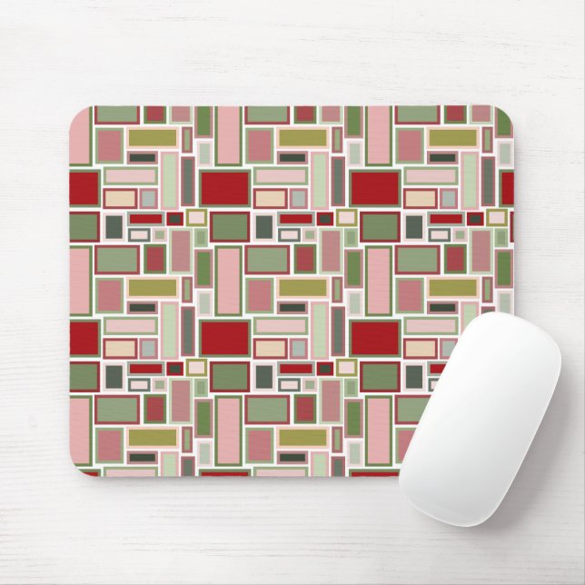 Christmas Boho Rectangles  Mouse Mat (With Mouse)