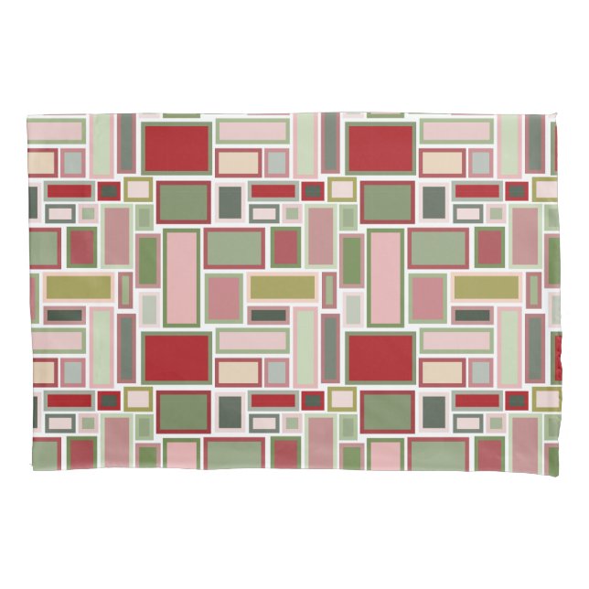 Christmas Boho Rectangles  Pillowcase (Front)