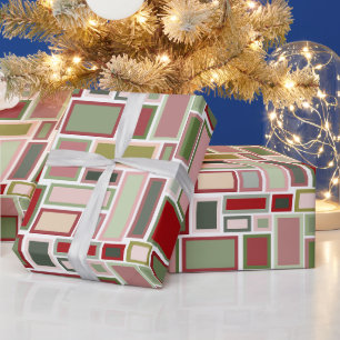 Christmas Boho Rectangles Wrapping Paper