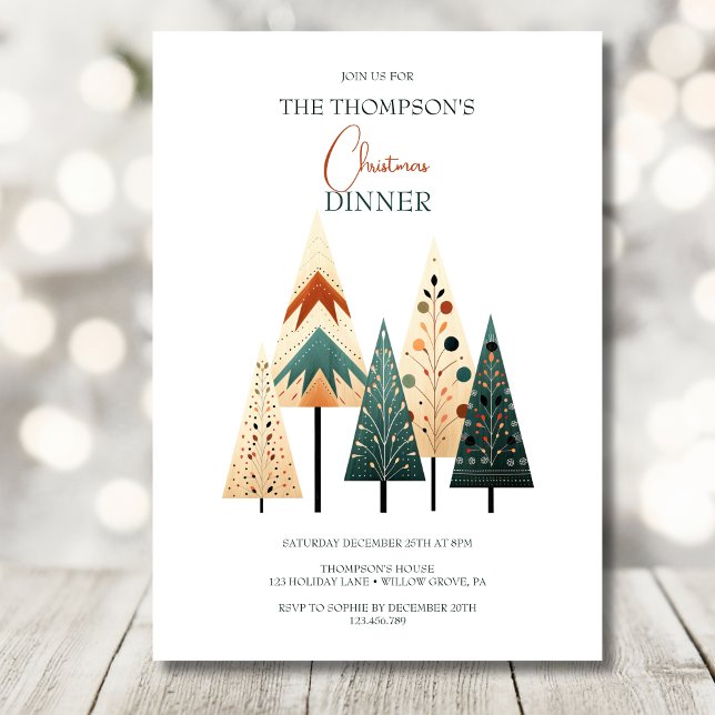 Christmas boho trees Christmas  Invitation (Creator Uploaded)
