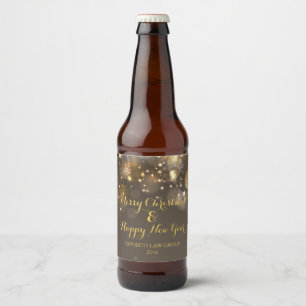 Christmas Bokeh Beer Bottle Label