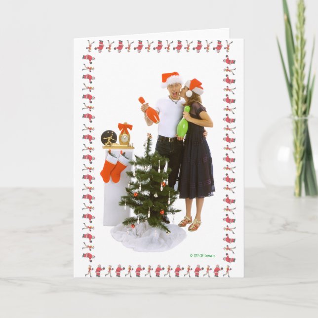 Christmas Boliches Lovers Holiday Card (Front)