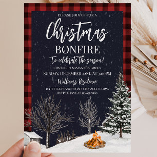 Christmas Bonfire Party Invitation