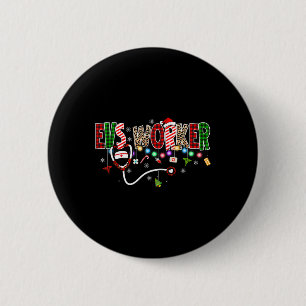 Christmas Boo Boo Crew Reindeer Cna Buffalo Plaid 6 Cm Round Badge