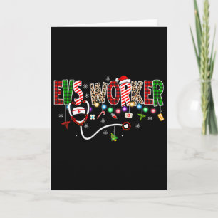 Christmas Boo Boo Crew Reindeer Cna Buffalo Plaid  Card