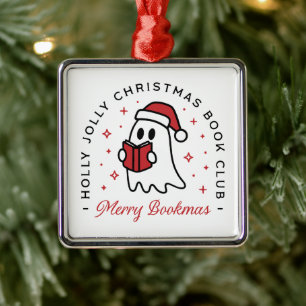 Christmas book club cute ghost preppy aesthetic metal tree decoration