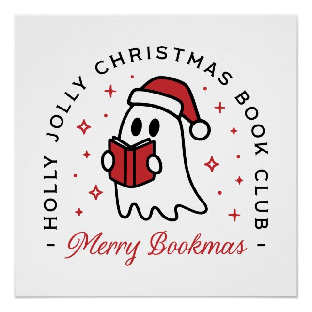 Christmas book club ghost preppy aesthetic poster (Front)