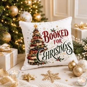 Christmas Book Lover Red Green Quote Throw Pillow