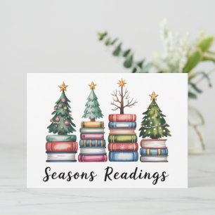 Christmas Book Lover Teacher Reading Season Xmas Holiday Card