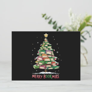 Christmas Book Lover Tree Librarian Merry Bookmas  Holiday Card