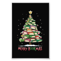 Christmas Book Lover Tree Librarian Merry Bookmas