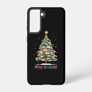 Christmas Book Lover Tree Librarian Merry Bookmas Samsung Galaxy Case