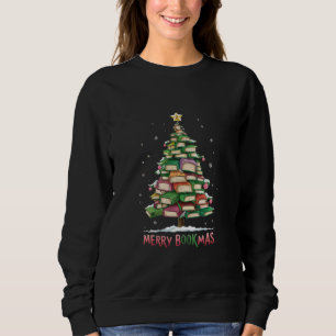 Christmas Book Lover Tree Librarian Merry Bookmas Sweatshirt