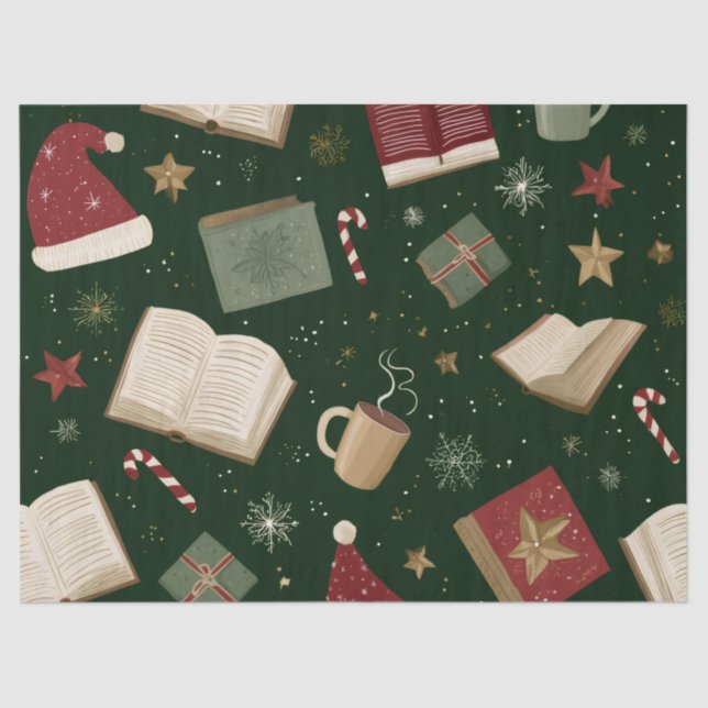 Christmas Book Lovers Traditional tissue Paper (Front)