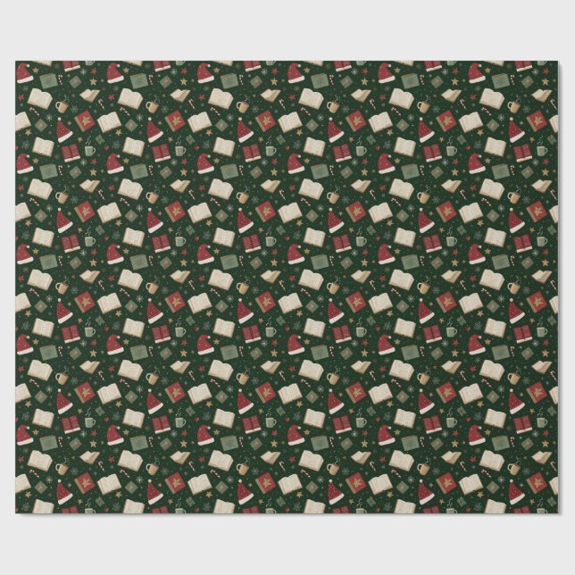 Christmas Book Lovers Traditional Wrapping Paper (Flat)