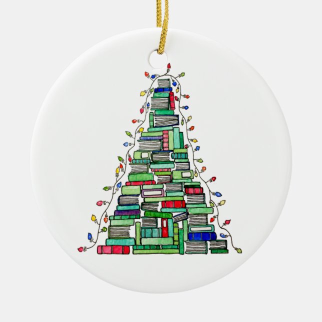 Christmas Book Tree 2017 Ceramic Tree Decoration (Front)