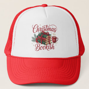 Christmas Bookish Cozy Reading Lover Bookworm Xmas Trucker Hat