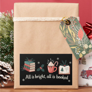 Christmas Books Book Lover Readers Holiday Teacher Rectangular Sticker