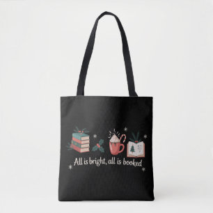 Christmas Books Book Lover Readers Holiday Teacher Tote Bag