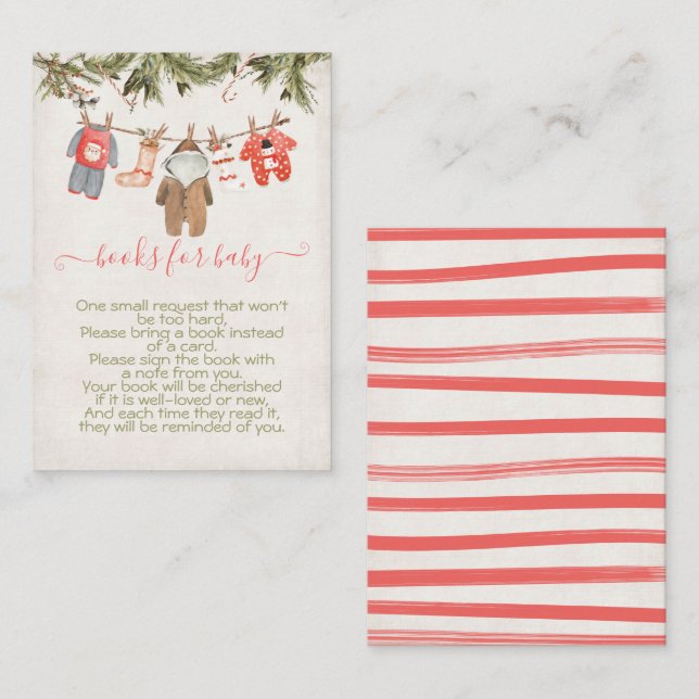 Christmas Books for Baby Clothesline Enclosure Card (Front/Back)
