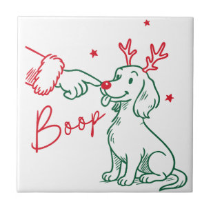 Christmas Boop Dachshund Dog Tile