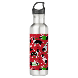 Christmas Border Collie 710 Ml Water Bottle