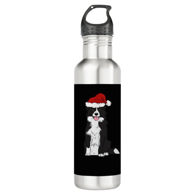 Christmas Border Collie Classic T-Shirt 710 Ml Water Bottle (Front)