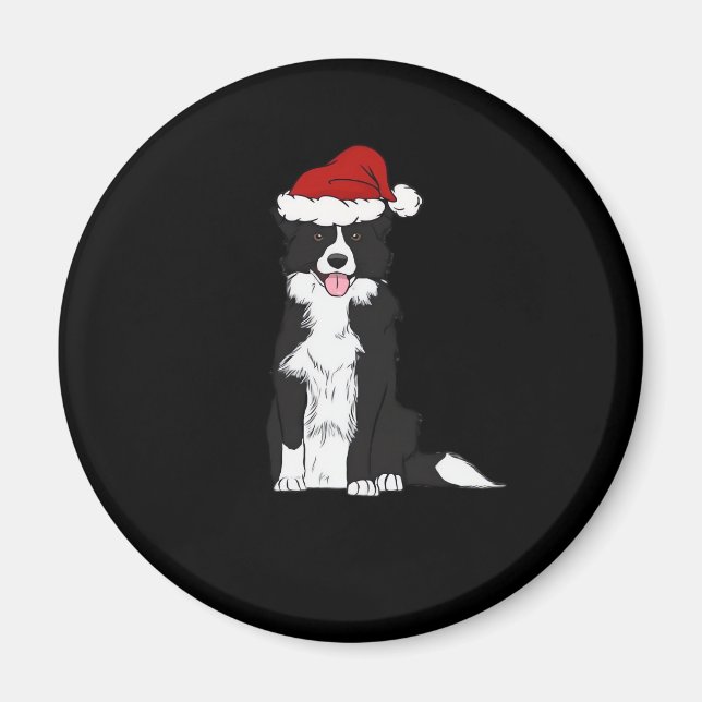Christmas Border Collie Classic T-Shirt Magnet (Front)