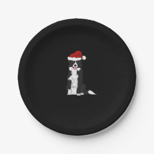 Christmas Border Collie Classic T-Shirt Paper Plate