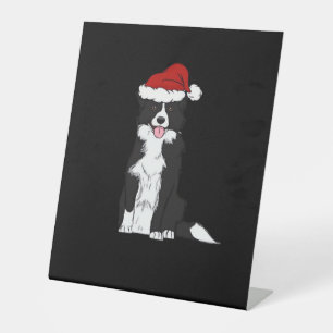 Christmas Border Collie Classic T-Shirt Pedestal Sign
