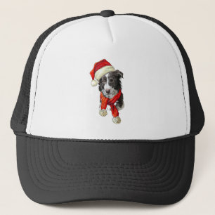Christmas Border Collie dog Trucker Hat
