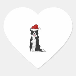Christmas Border Collie Heart Sticker