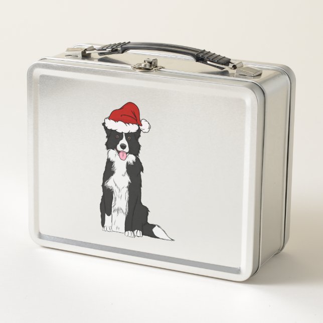Christmas Border Collie   Metal Lunch Box (Front)