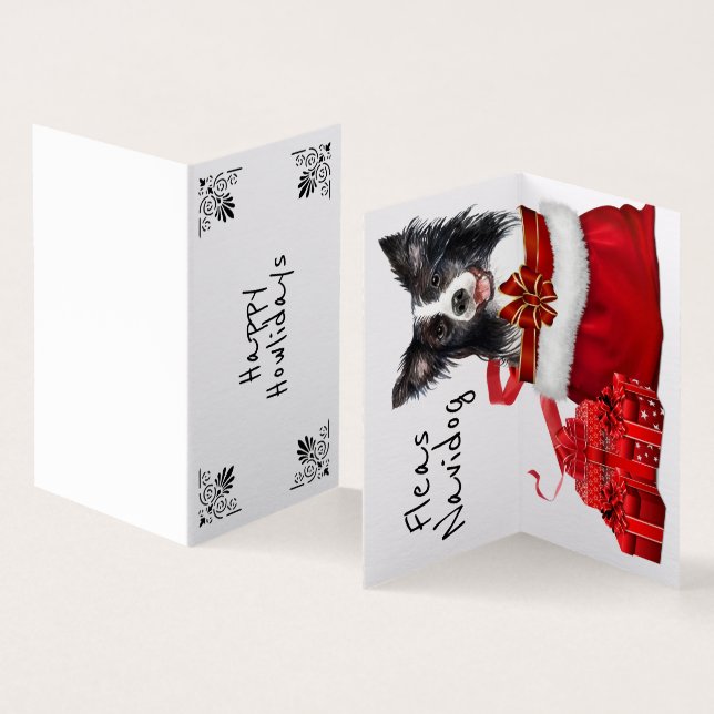 Christmas Border Collie Santa sack DIY wishes (Inside and Outside)