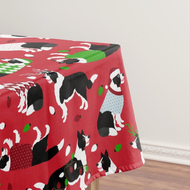 Christmas Border Collie Tablecloth (In Situ)