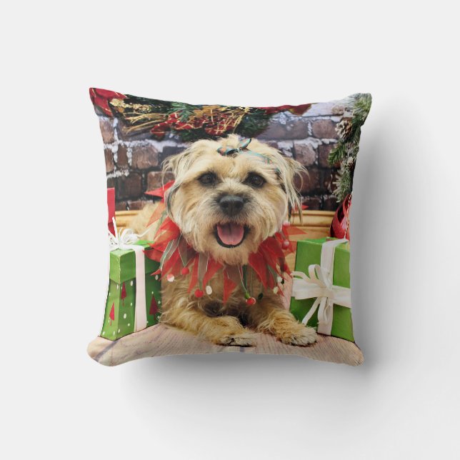 Christmas - Border Terrier - Reagan Cushion (Front)