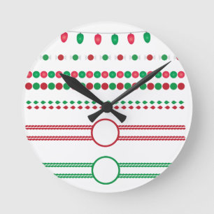 christmas borders frames holiday round clock