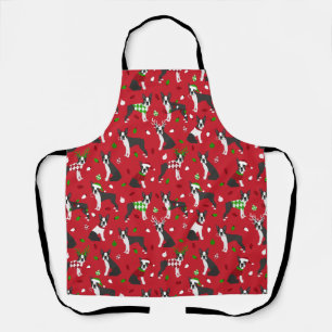 Christmas Boston Terrier Apron