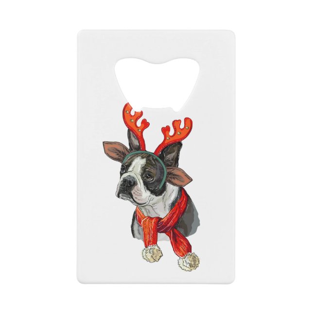 Christmas Boston terrier dog (Front)