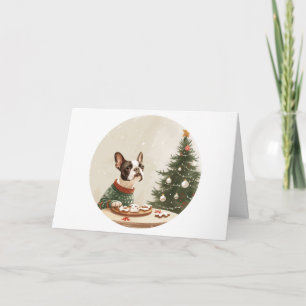 Christmas Boston Terrier Dog Holiday Card