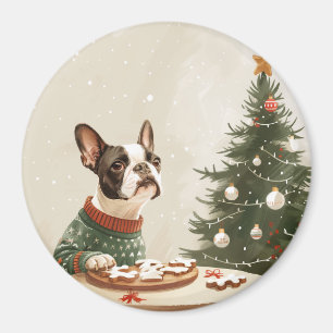 Christmas Boston Terrier Dog Magnet