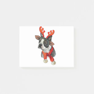 Christmas Boston terrier dog Post-it Notes