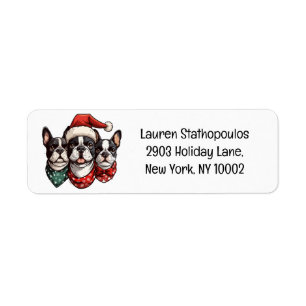 Christmas Boston Terrier Dogs