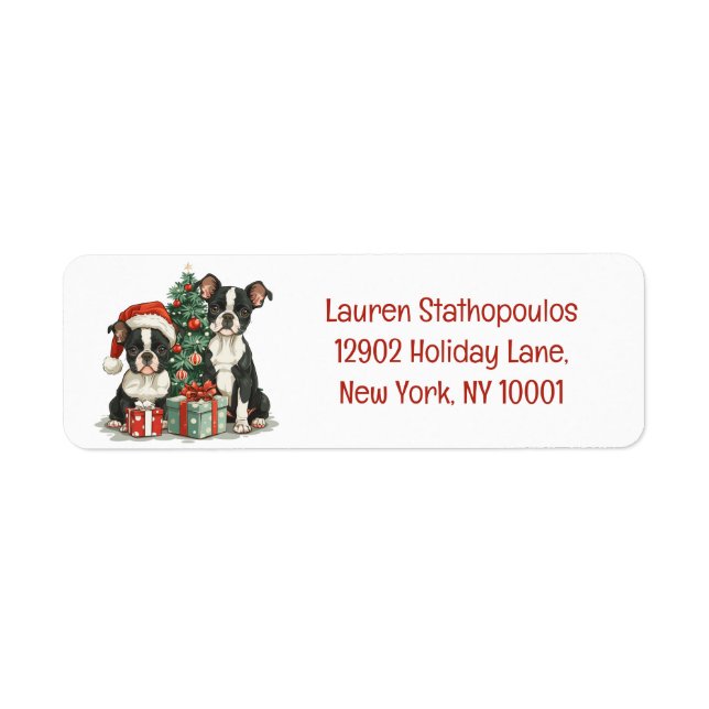 Christmas Boston Terrier Dogs (Front)