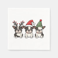 Christmas Boston Terrier Dogs