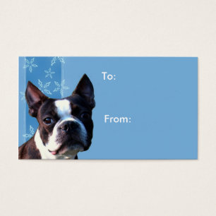 Christmas Boston terrier gift tags